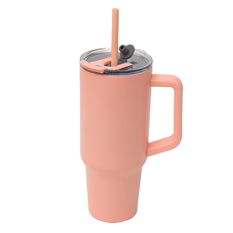 New Stainless Steel Handle Car Cup Double Drink Large Capacity High Value Convenient Thermos Cup