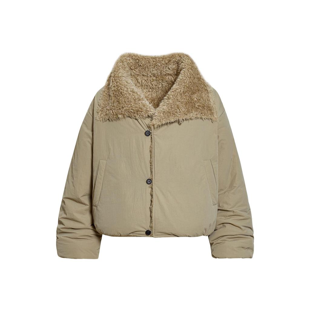 OREETA Faux Lambswool Unisex Jacket - Double-Sided, Warm Cotton Coat for Autumn/Winter with Large Lapel