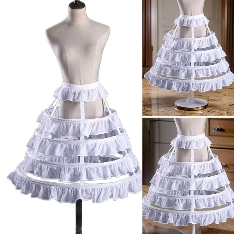 Bridal Petticoat Lovely Skirt Support Elastic Waist Half Skirt Adjustment Cosplay Daily Photography Skirt Accessories