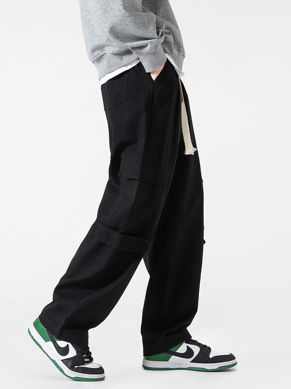 Men's Pure Cotton Retro Loose Straight Cargo Pants