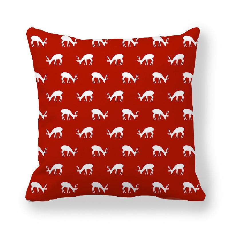 Creative And Unique Christmas Deer Digital Printing Short Plush Pillow Covers For Car Sofa Office Cushion Cover Home Goods