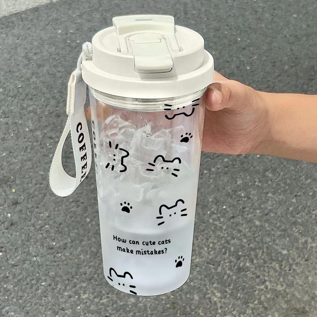 2026 Artistic Cat Insulated Sports Water Cup - Durable, High-Value Outdoor Double-Walled Plastic Design.