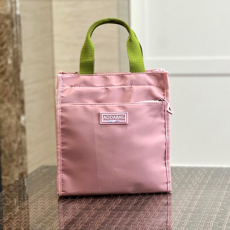 Mori Style Color Block Tote: Lunch Bag for Students and Professionals