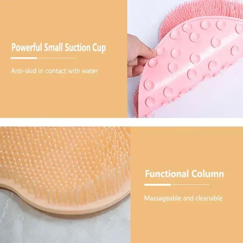 Exfoliating Foot Brush and Back Scrubber Anti-Slip Suction Cup - Deep Cleansing and Exfoliating Tool for Body Dirt Removal