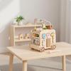 Fine Motor Toy Bus with Shape Sorter Toddler-Friendly Wooden Busy Box