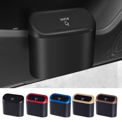 Tragbarer hängender Mini-Auto-Mülleimer, Papierkorb-Mülleimer mit Deckel, für Auto, Büro, Zuhause, automatischer Aufbewahrungsbehälter