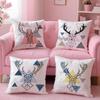 Modern Nordic Deer Head Cushion Cover Soft Plush Throw Pillow Cushion CoverDoubleSided Printed Pillow Case Sofa Home Decor
