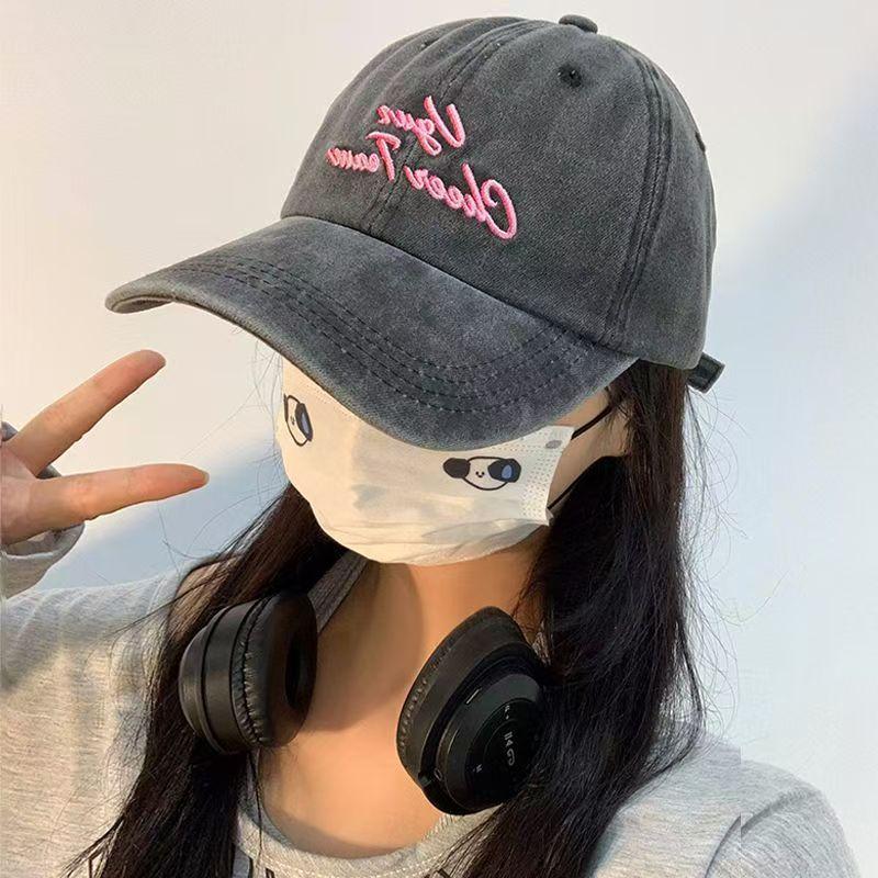 Baseball Hat Vintage Washed Cotton Snapback Visor Peaked Hats Causal Outdoor Use Sun Protection Duck Tongue Caps Fashion Embroidery Women