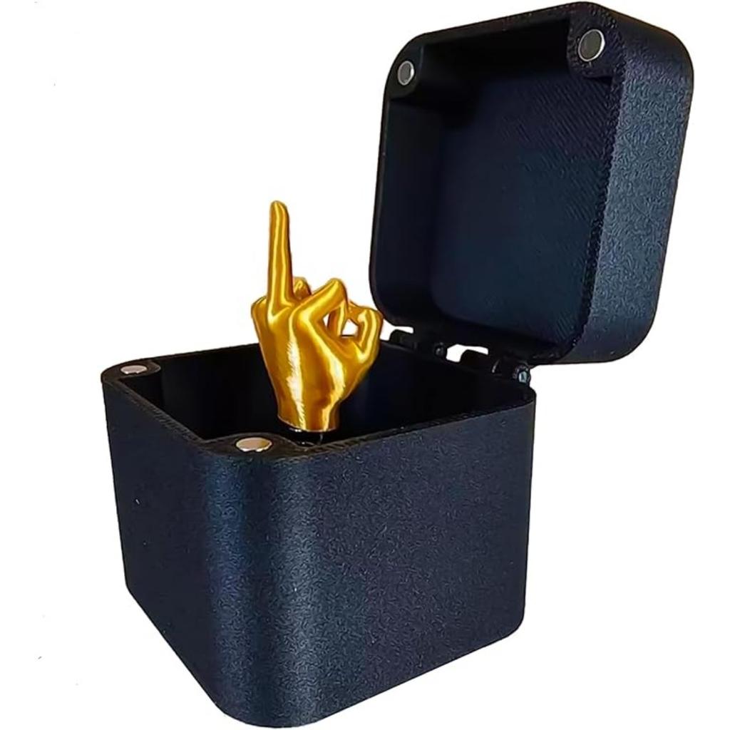 No Index Finger, Box of Fingers,Suit for Adults,Large Surprise Gag Prank and Funny The Pop Up Jack Toys Just for You Finger In a Box (Gold)