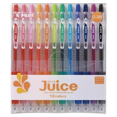 Pilot Juice Kugelschreiber-Set, 12 Farben, 0,38 mm feine Spitze