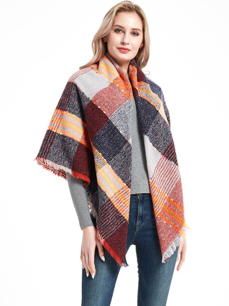 Imitation Cashmere Women Scarf Winter Plaid Scarve Pashmina Tassel Mujer Female Echarpe Hiver Foulard Bufanda Thick Wrap Shawls