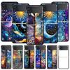 Beautiful Sun Moon Glass Hard PC Phone Case For Samsung Galaxy Z Flip 7 6 5 4 Black Cover For Galaxy Z Flip 3 Foldable Shell Bag