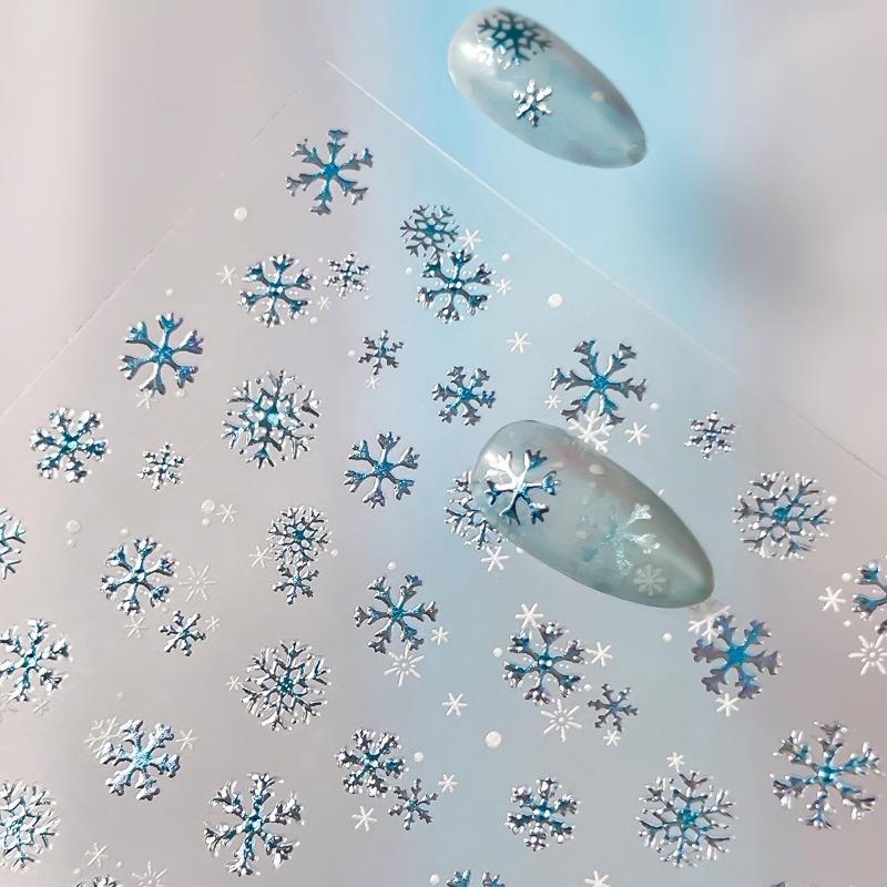 Christmas Snowflake Nail Art Stickers Cartoon Winter Bear Decals Diy New Year Accessories Nail Art Decoration Manicure Supplies