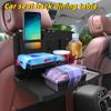 Car Back Seat Food Tray with Phone & Cup Holder - Multi-Functional Dining Table Auto Interior Storage Accessory