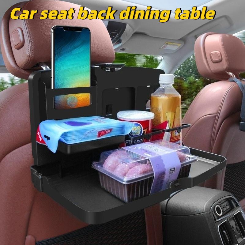 Plateau repas pour siège arrière de voiture avec support pour téléphone et porte-gobelet - Table à manger multifonctionnelle Accessoire de rangement pour intérieur d'automobile