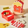 Cute Lunch Box For Kids Cartoon Fries Fried Chicken Pattern Children School Lunch Outdoor Camping Picnic Food Small Container