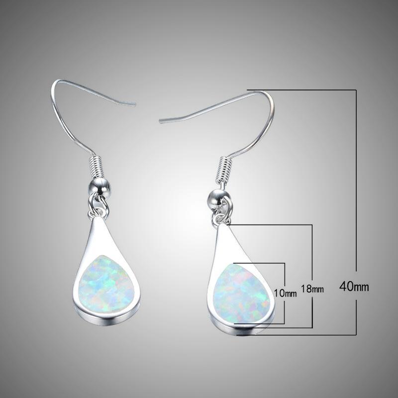 Hawaiian Ocean-Style Opal Teardrop Earrings