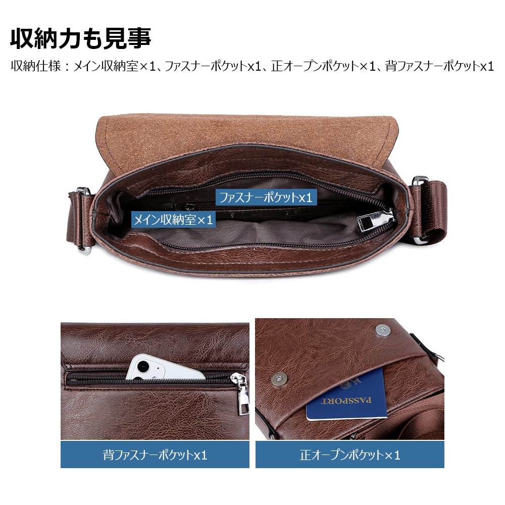 Whatna Leather Shoulder Crossbody Chest Thick Vertical Fits Small Business Bags Perfect for and NB002 Men's Bag, Bag, Bag, Leather, Design, (B5 Size),