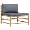 VidaXL Garten-Mittelsofa mit Dunkelgrauen Kissen Bambus