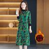 Compound imitation super velvet thickened mother dress large size dress jacquard shows young autumn and winter dress foreign style wear