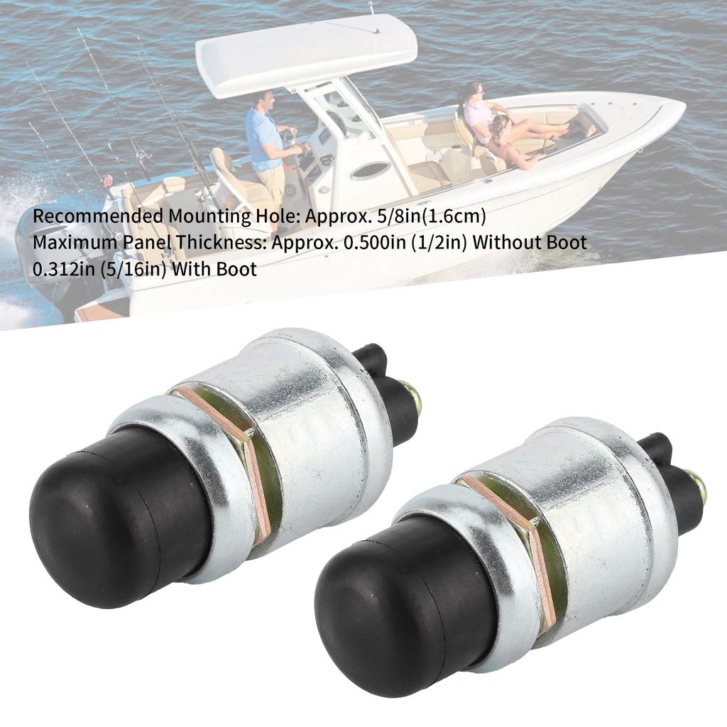 2Pcs Horn Engine Start Switch SPST Push Button Starter Waterproof 50A 12V for Car Boat