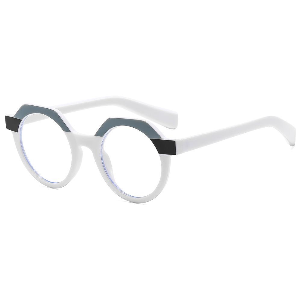New sunglasses round color matching sunglasses men's and women's personalized trendy sunglasses anti-blue flat glasses