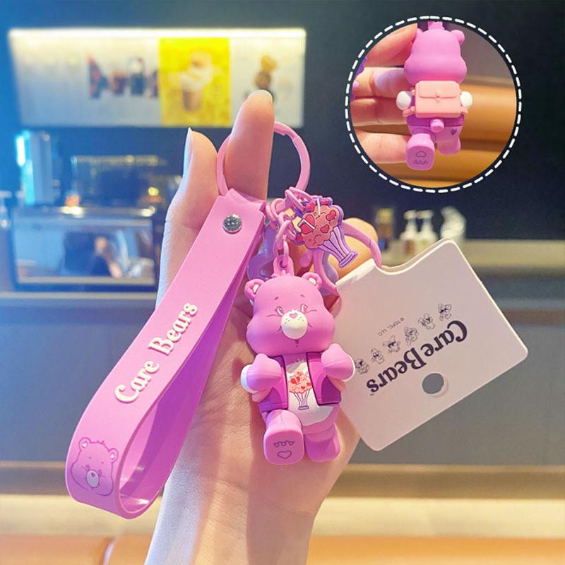 Love Cute Rainbow Bear Cartoon Keychain Pendant  For School Bag Decor Gift And