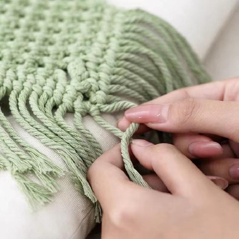 3mm 100% Cotton Cord Colorful Handmade Rope Twisted Macrame String DIY Home Wedding Decoration Supply Film Packaging 100m