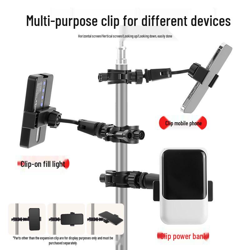 Tablet & iPad Phone Holder with Tripod & Camera Clip for Multi-Camera Views