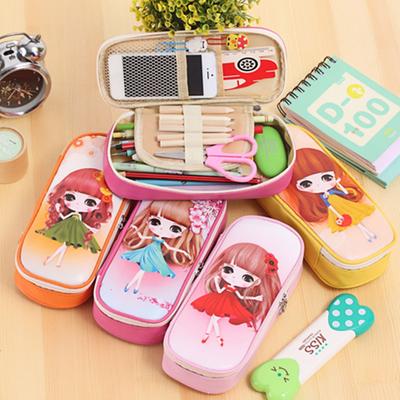 Kawaii Mädchen Design Schule Federmäppchen Große Kapazität Bleistift Tasche PU Leder Für Kinder Stift Box