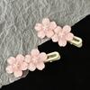 Jelly Cherry Blossom Hair Clips Pink Blue Flower Hairpins for Girl Romantic Wave Side Bangs Barrettes Kawaii BB Hair Accessories