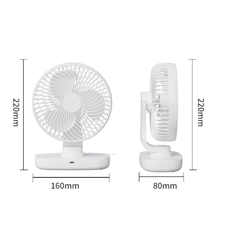 USB Rechargeable Desktop Fan - Silent, Dual-Use with Brushless Motor
