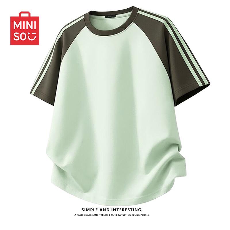 Женская летняя футболка MINISO с круглым вырезом S зеленый лайм