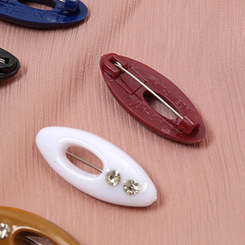 Hijab Pin 12 Pieces Plastic Muslim Women Hijab Sari Pins Mixed Color Safety Pins Scarf Clip Brooch Portable Scarf Clip