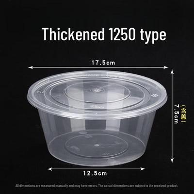 BOUSSAC Thickened Transparent Disposable Round Food Containers