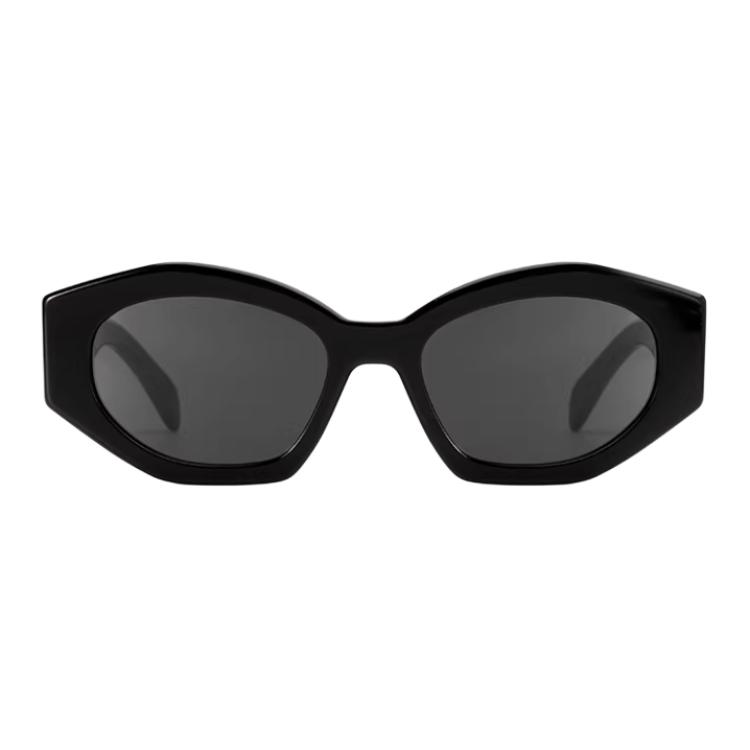 Celine Logo Design Cat Eye Sunglasses Unisex sunglasses Glossy-Black CL40238U_01A_55