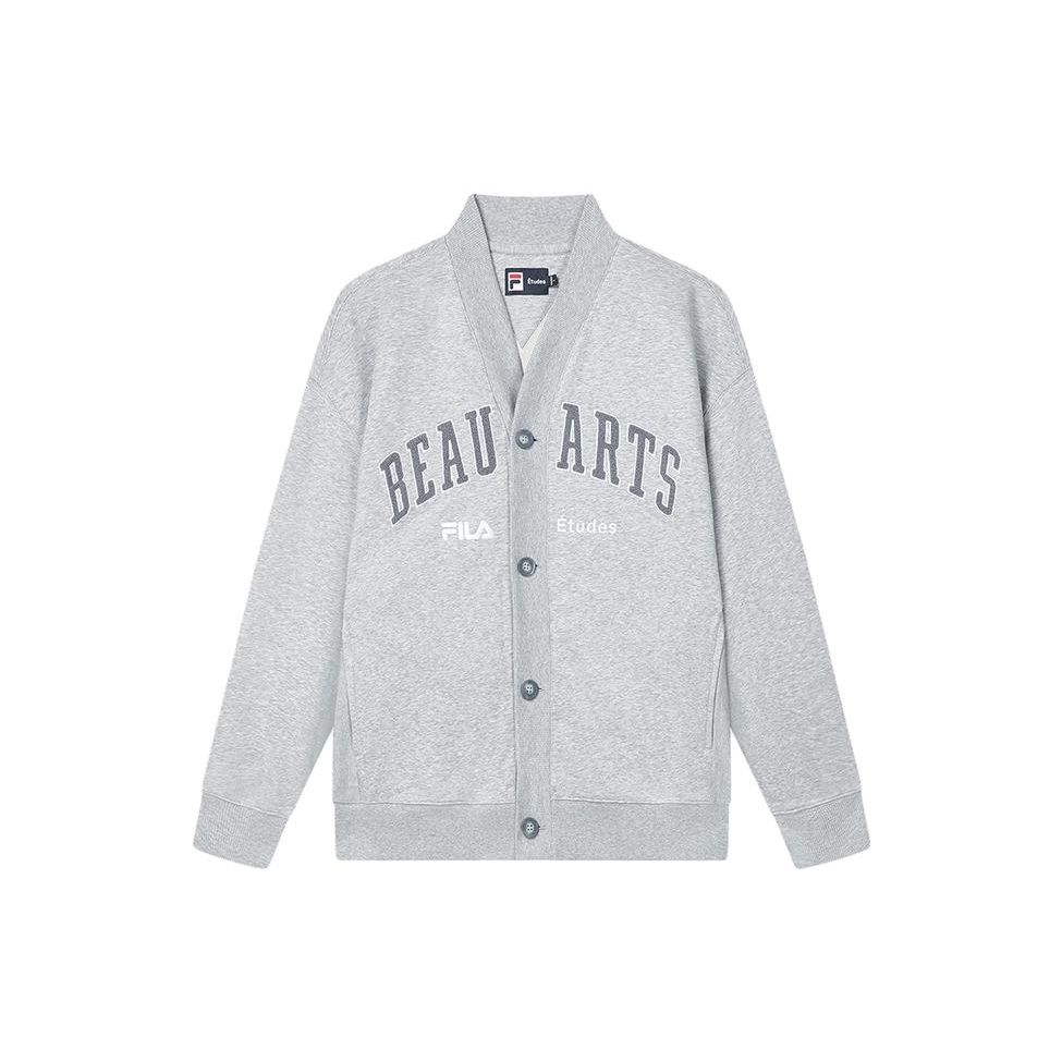 

FILA X Études Collaboration Letter Print Single-Breasted Casual Knit Long Sleeve Jacket Unisex Jacket Cloud-Mist-Gray F11U346501F-MG L