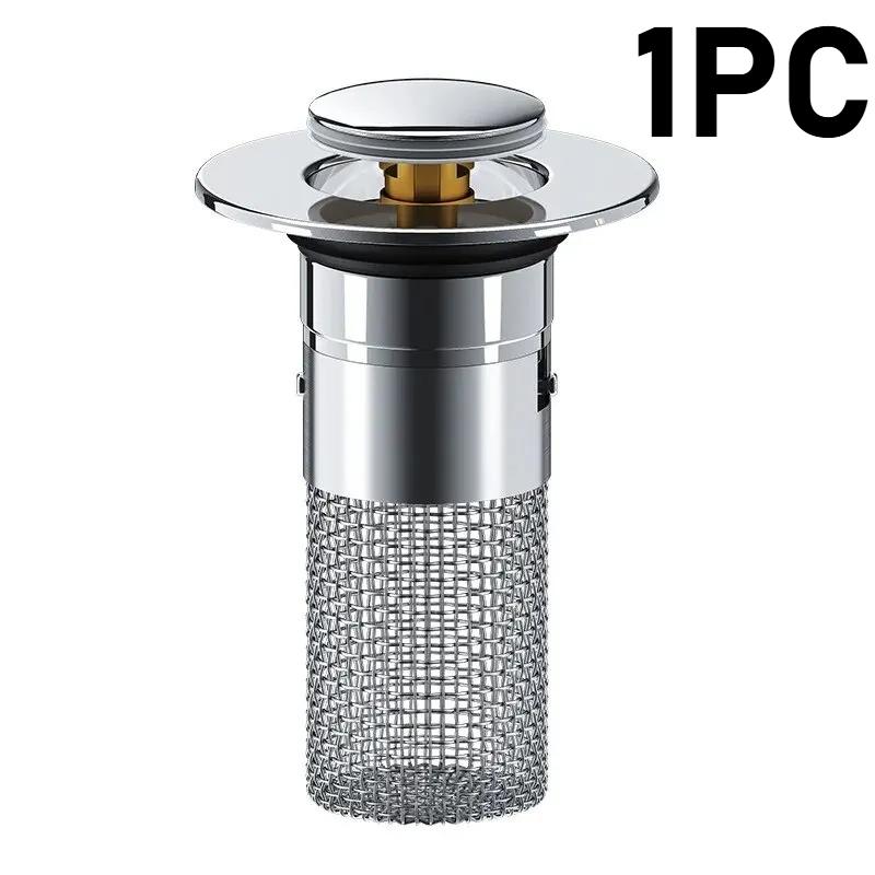 

1-4PCStainless Steel Sink Drain Stopper Odor Proof Press Type Bouncing Core for BathroomWashbasin Universal Plumbing Accessories