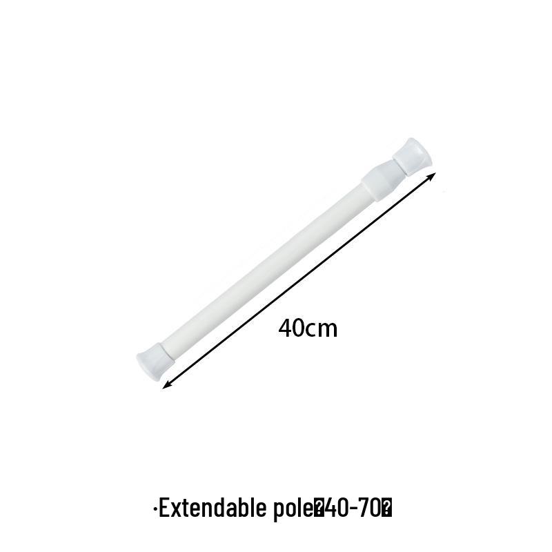 Telescopic Punch-Free Drying Rod - White Baked Paint for Balcony or Bathroom Curtains and Clothes