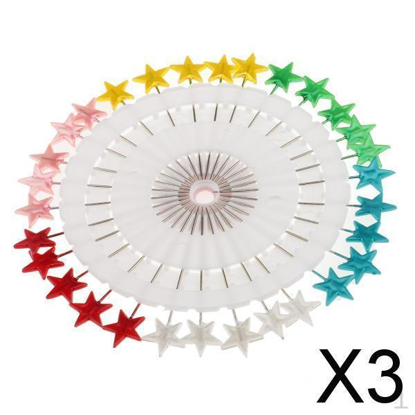 

3x30pcs Multicolor Hijab Scarf Pins Safety Tailor Sewing Star