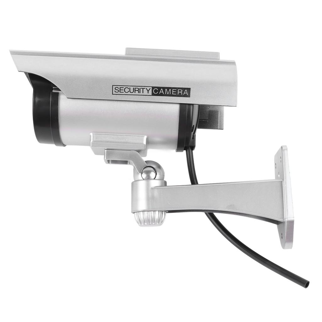 Fake Surveillance Camera Solar Powered Simulation Monitor with LED Flashing Light for Home Business Office