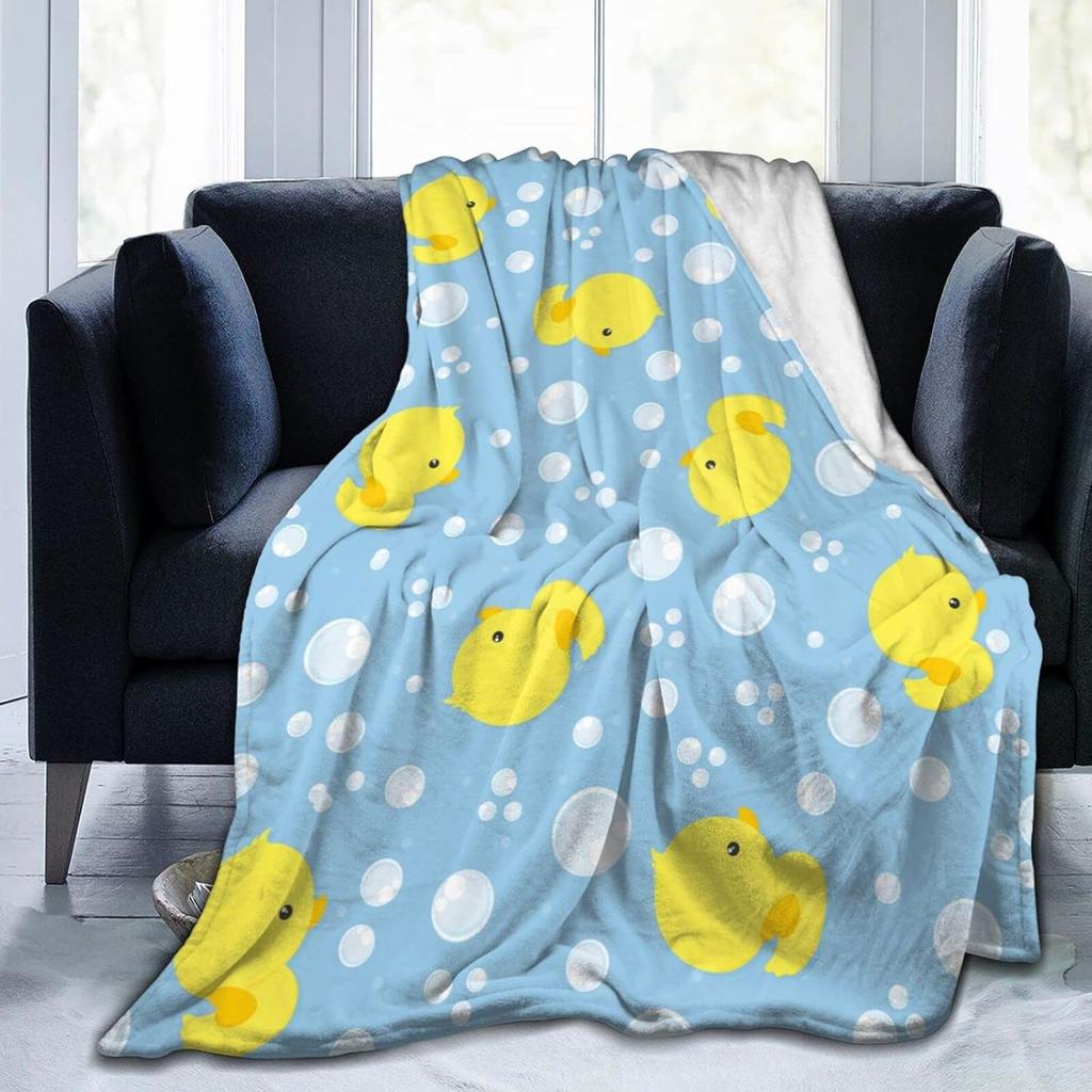 Cool Duck Pattern Blanket Soft Fleece Throw Fun Home Decor Gift for Kids Teens Bedroom Living Room Decoration