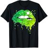 Green Flow Glossy Lips Cotton Men Irish Shamrock St. Patrick's Day T Shirt