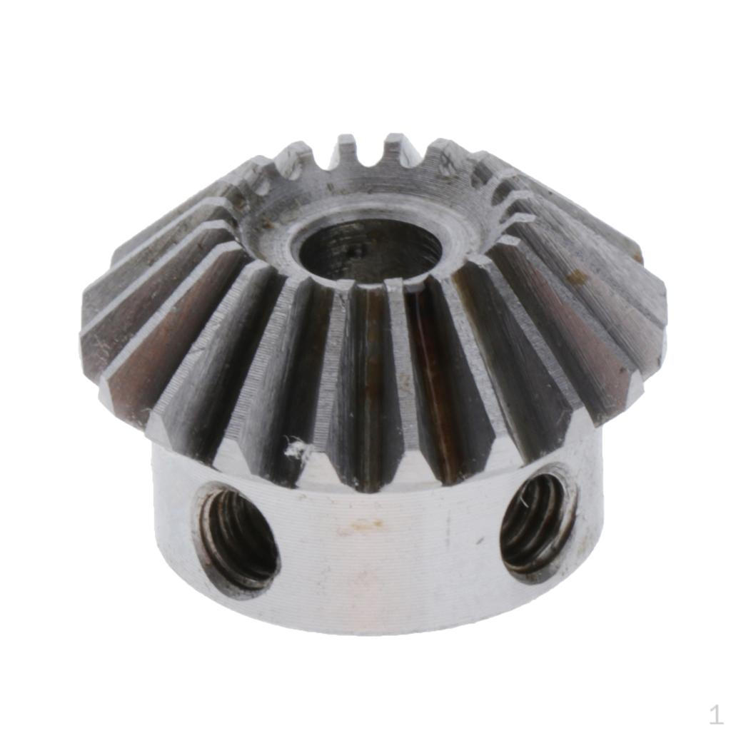 

1 модуль, коническая шестерня, диаметр колеса 20 мм, высота 13, медь/сталь 5mm Hole M4x2 Steel