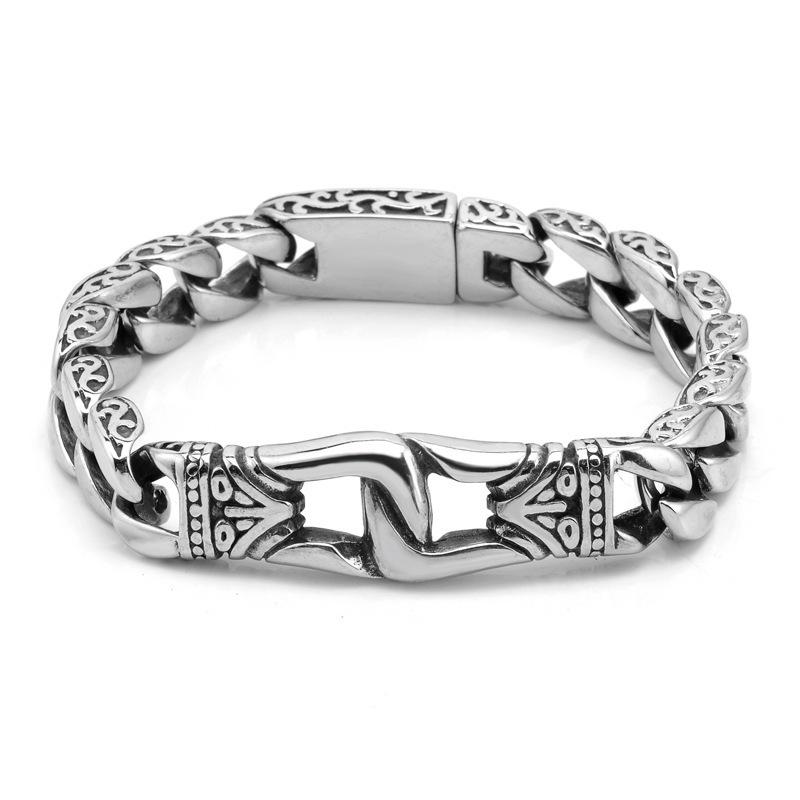 

Hot Sale Vintage Totem Portrait Casting Men s Fashion Hip Hop Thick Chain Bracelet