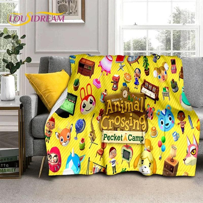 Cute Crossing New Horizons Cartoon Soft Flannel Blanket for Bed Bedroom Sofa Picnic,Throw Blanket for Cover Outdoor Leisure Gift