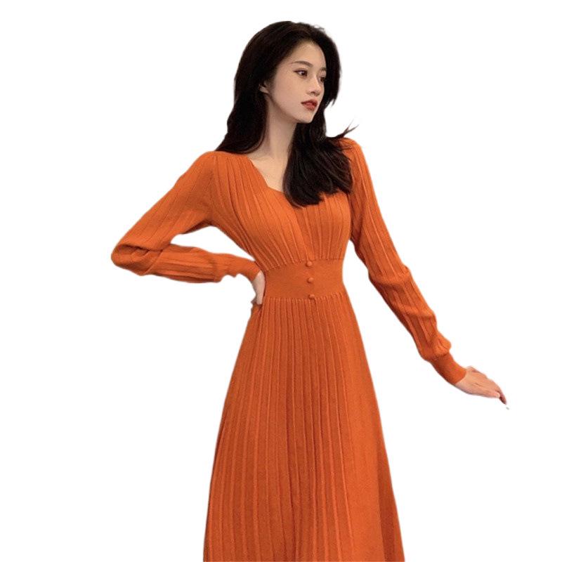 Goddess Style Knitted Sweater Dress for Women - Autumn/Winter 2023 Niche Chic