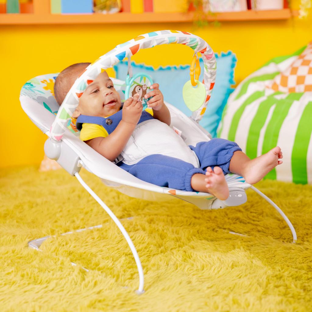 Bright Starts Safari Fan Vibrating Bouncer 0 Months ~ 12204