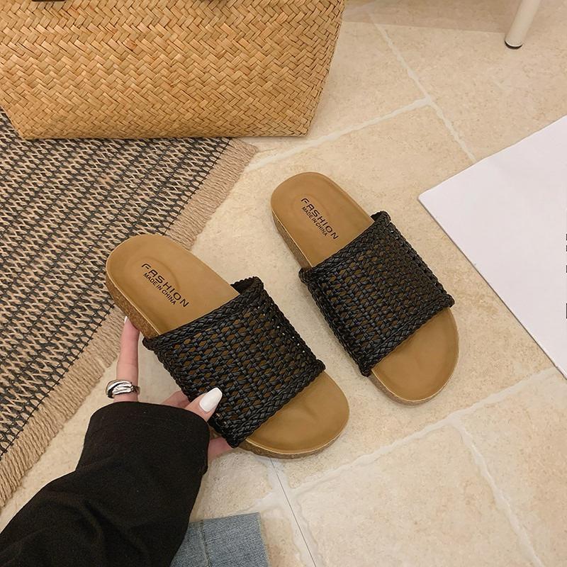 Women s Shoes, Flat Shoes, Anti-slip Shoes, Casual Flip-flops, Beach Shoes 35 чёрный