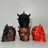 Trailer Dust Cover Horned Demon Skull Tow Cover Heavy-Duty 3D Printed One-Piece Molded Tow Bar Cap Matte Texture Trailer Accessory
